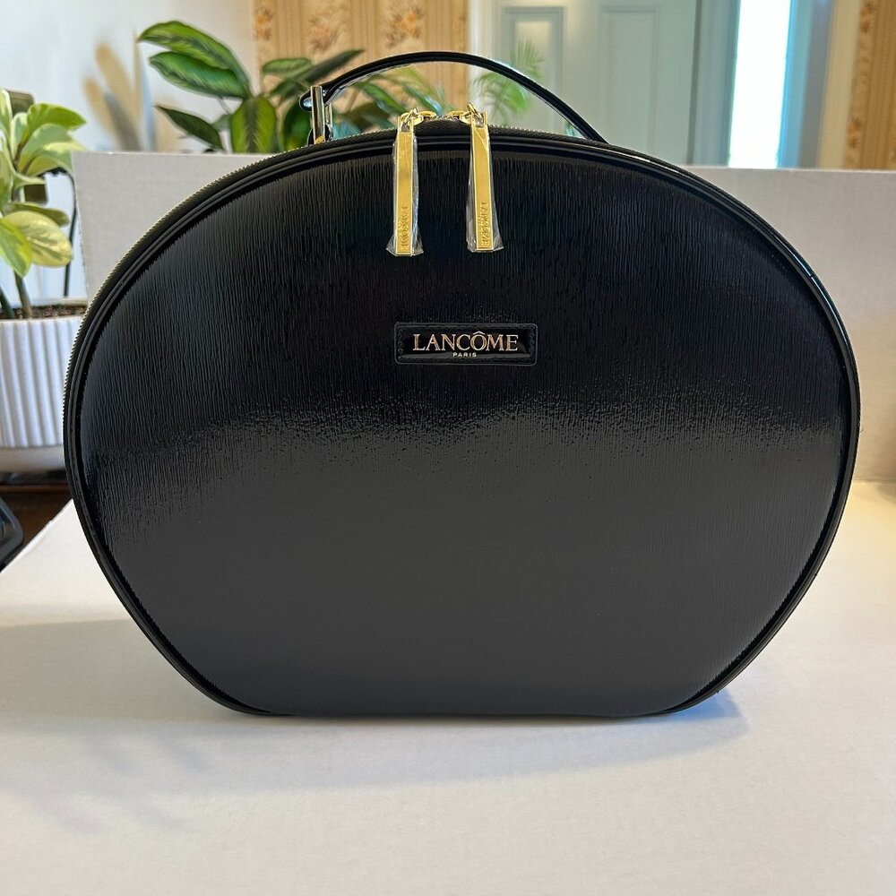Lancome Paris large black zippered makeup case